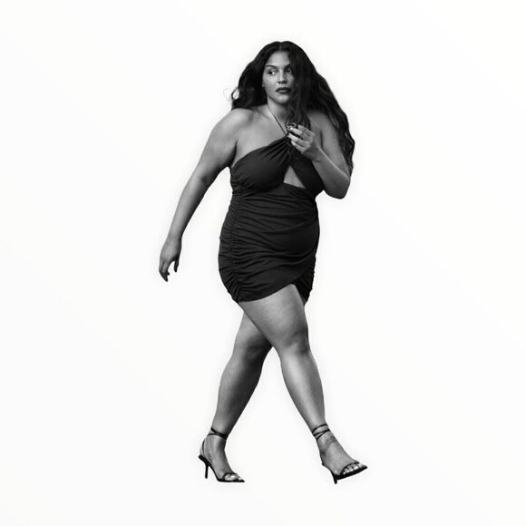 ZARA | Dark Khaki | CUT OUT DRAPED DRESS - Picture 8 of 11